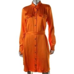 Ralph Lauren Satin Shirt Button-Down Dress